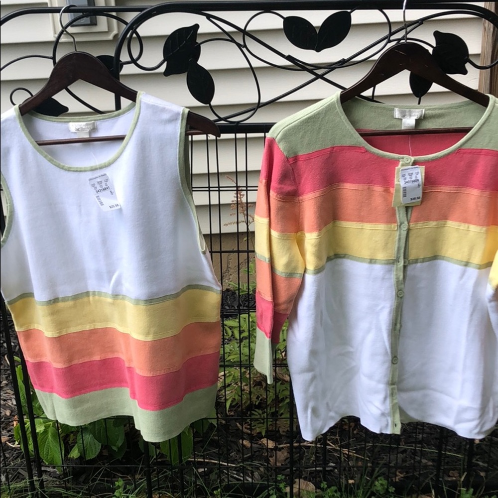 Christopher & Banks sweater twin set. Size XL